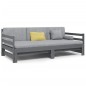 vidaXL Sofá cama extraíble madera maciza de pino gris 2x(90x190) cm