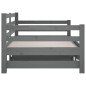 vidaXL Sofá cama extraíble madera maciza de pino gris 2x(90x190) cm