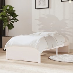 vidaXL Estructura de cama individual madera maciza blanca 75x190 cm