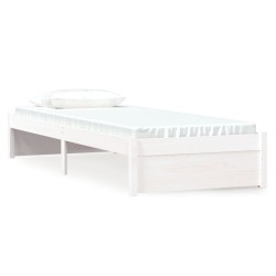 vidaXL Estructura de cama individual madera maciza blanca 75x190 cm
