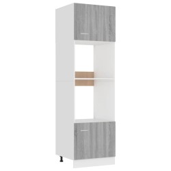 vidaXL Armario de microondas contrachapada gris Sonoma 60x57x207 cm