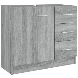 vidaXL Armario para lavabo madera contrachapada gris Sonoma 63x30x54cm