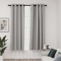 vidaXL Cortinas opacas con ojales look de lino 2 pzas gris 140x175 cm vidaXL Cortinas opacas con ojales look de lino 2 pzas gris 140x175 cm