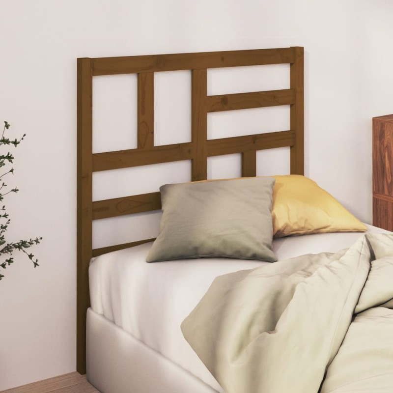vidaXL Cabecero de cama madera maciza de pino marrón miel 106x4x104 cm vidaXL Cabecero de cama madera maciza de pino marrón miel 106x4x104 cm