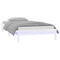 vidaXL Estructura de cama con LED madera maciza blanca 100x200 cm vidaXL Estructura de cama con LED madera maciza blanca 100x200 cm
