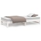 vidaXL Sofá cama extraíble madera maciza de pino blanco 2x(90x200) cm