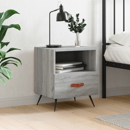 vidaXL Mesita de noche madera de ingeniería gris Sonoma 40x35x47,5 cm