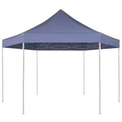vidaXL Carpa hexagonal desplegable azul oscuro 3,6x3,1 m