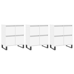 vidaXL Aparadores 3 uds madera contrachapada blanco