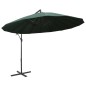 vidaXL Sombrilla colgante con palo de aluminio verde 3 m