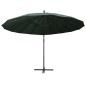 vidaXL Sombrilla colgante con palo de aluminio verde 3 m