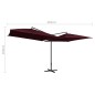 vidaXL Sombrilla doble con palo de acero rojo burdeos 250x250 cm vidaXL Sombrilla doble con palo de acero rojo burdeos 250x250 cm