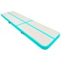 vidaXL Esterilla inflable de gimnasia y bomba PVC verde 800x100x20 cm