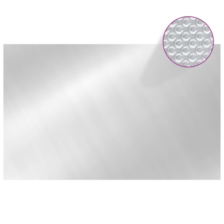 vidaXL Cubierta solar de piscina flotante PE rectangular plata 8x5m