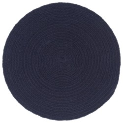 vidaXL Mantel individual redondo 6 uds algodón azul marino liso 38 cm 