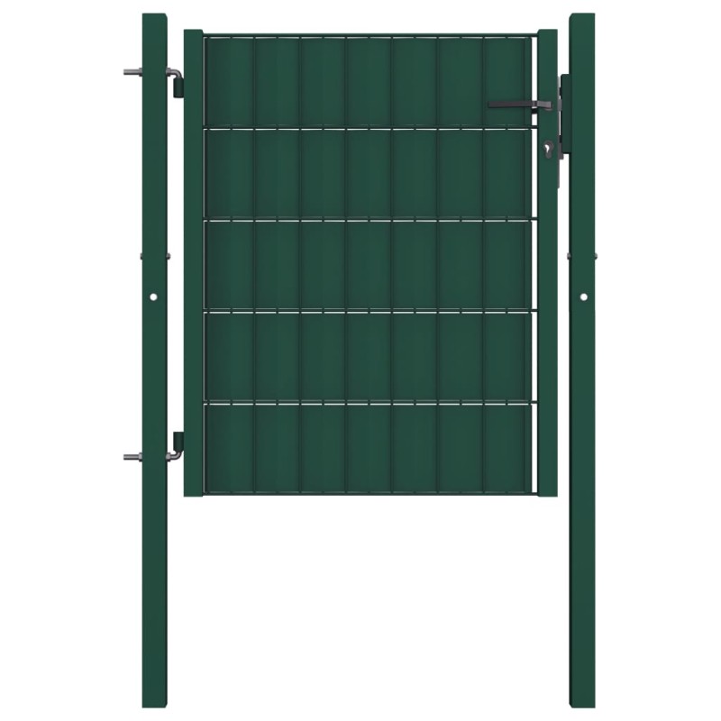 vidaXL Puerta de valla de PVC y acero verde 100x81 cm vidaXL Puerta de valla de PVC y acero verde 100x81 cm
