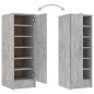 vidaXL Mueble zapatero de aglomerado gris hormigón 32x35x92 cm