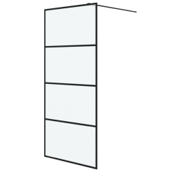 vidaXL Mampara de ducha vidrio ESG esmerilado negro 90x195 cm