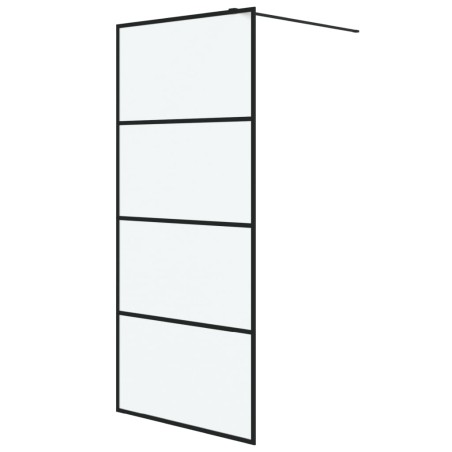 vidaXL Mampara de ducha vidrio ESG esmerilado negro 90x195 cm