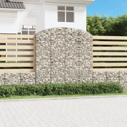 vidaXL Cesta gaviones forma arco hierro galvanizado 200x30x200/220 cm