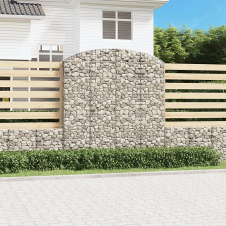 vidaXL Cesta gaviones forma arco hierro galvanizado 200x30x200/220 cm