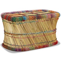 vidaXL Mesa de centro de bambú con detalles chindi multicolor