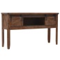 vidaXL Mesa consola de madera de abeto maciza marrón 131x35,5x75 cm