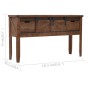 vidaXL Mesa consola de madera de abeto maciza marrón 131x35,5x75 cm