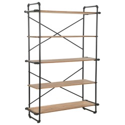 vidaXL Estantería de madera maciza de abeto y acero 120x42x180 cm