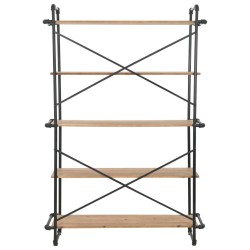 vidaXL Estantería de madera maciza de abeto y acero 120x42x180 cm