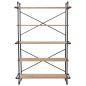 vidaXL Estantería de madera maciza de abeto y acero 120x42x180 cm vidaXL Estantería de madera maciza de abeto y acero 120x42x180 cm