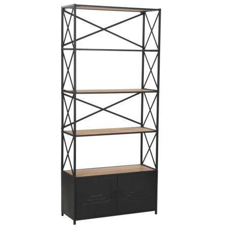 vidaXL Estantería de madera maciza de abeto y acero 80x32,5x180 cm