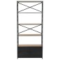 vidaXL Estantería de madera maciza de abeto y acero 80x32,5x180 cm vidaXL Estantería de madera maciza de abeto y acero 80x32,5x180 cm