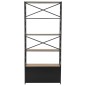 vidaXL Estantería de madera maciza de abeto y acero 80x32,5x180 cm vidaXL Estantería de madera maciza de abeto y acero 80x32,5x180 cm