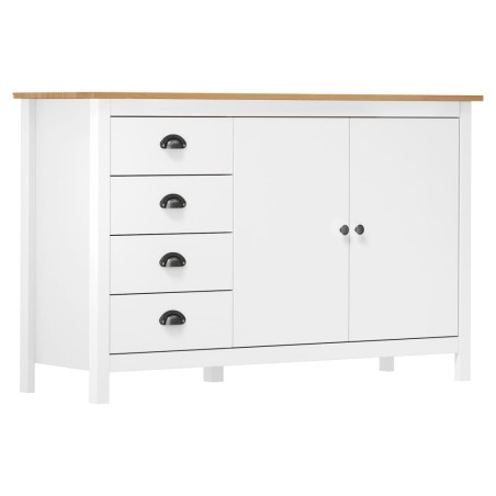 vidaXL Mesita de noche Hill madera maciza de pino blanco 130x40x80 cm