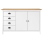 vidaXL Mesita de noche Hill madera maciza de pino blanco 130x40x80 cm