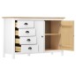 vidaXL Mesita de noche Hill madera maciza de pino blanco 130x40x80 cm