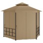 vidaXL Cenador con paredes laterales gris taupe 3,1x2,7 m