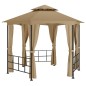 vidaXL Cenador con paredes laterales gris taupe 3,1x2,7 m