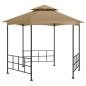 vidaXL Cenador con paredes laterales gris taupe 3,1x2,7 m