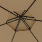 vidaXL Cenador con paredes laterales gris taupe 3,1x2,7 m