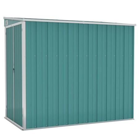 vidaXL Cobertizo de jardín pared acero galvanizado verde 118x194x178cm