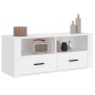vidaXL Mueble para TV madera contrachapada blanco 100x35x40 cm vidaXL Mueble para TV madera contrachapada blanco 100x35x40 cm