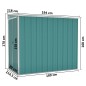 vidaXL Cobertizo de jardín pared acero galvanizado verde 118x194x178cm vidaXL Cobertizo de jardín pared acero galvanizado verde 118x194x178cm