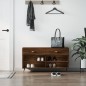 vidaXL Banco zapatero madera de ingeniería marrón roble 102x35x55 cm
