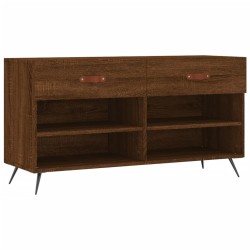 vidaXL Banco zapatero madera de ingeniería marrón roble 102x35x55 cm