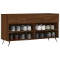 vidaXL Banco zapatero madera de ingeniería marrón roble 102x35x55 cm