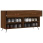 vidaXL Banco zapatero madera de ingeniería marrón roble 102x35x55 cm