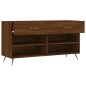 vidaXL Banco zapatero madera de ingeniería marrón roble 102x35x55 cm