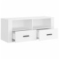 vidaXL Mueble para TV madera contrachapada blanco 100x35x40 cm vidaXL Mueble para TV madera contrachapada blanco 100x35x40 cm